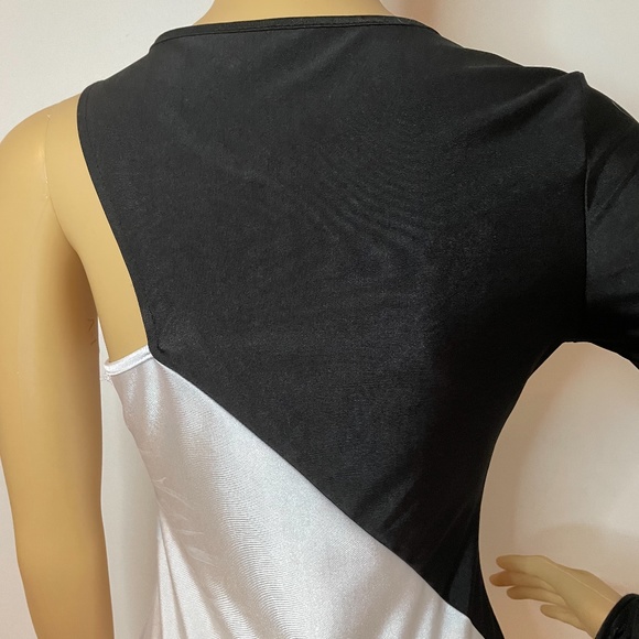 Mod sixties black white one sleeved sheath dress! - Picture 12 of 15